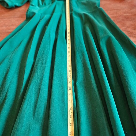Unique Vintage Delores 1950s Emerald Green Swing Dress XXL - Picture 8 of 10